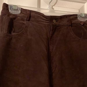 Leather (suede) brown pants